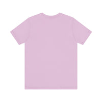 Lilac graphic tee back view in organic cotton, Bella + Canvas 3001, unisex fit, soft and pre-shrunk fabric for surfers and beach lovers.