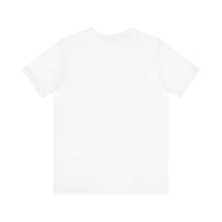 Back view of Catch Waves Not Feelings White Graphic Tee showing short sleeve and crew neckline design.